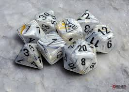 Lab Dice Marble Polyhedral Calcite /blue 7-Die Set (with bonus die)