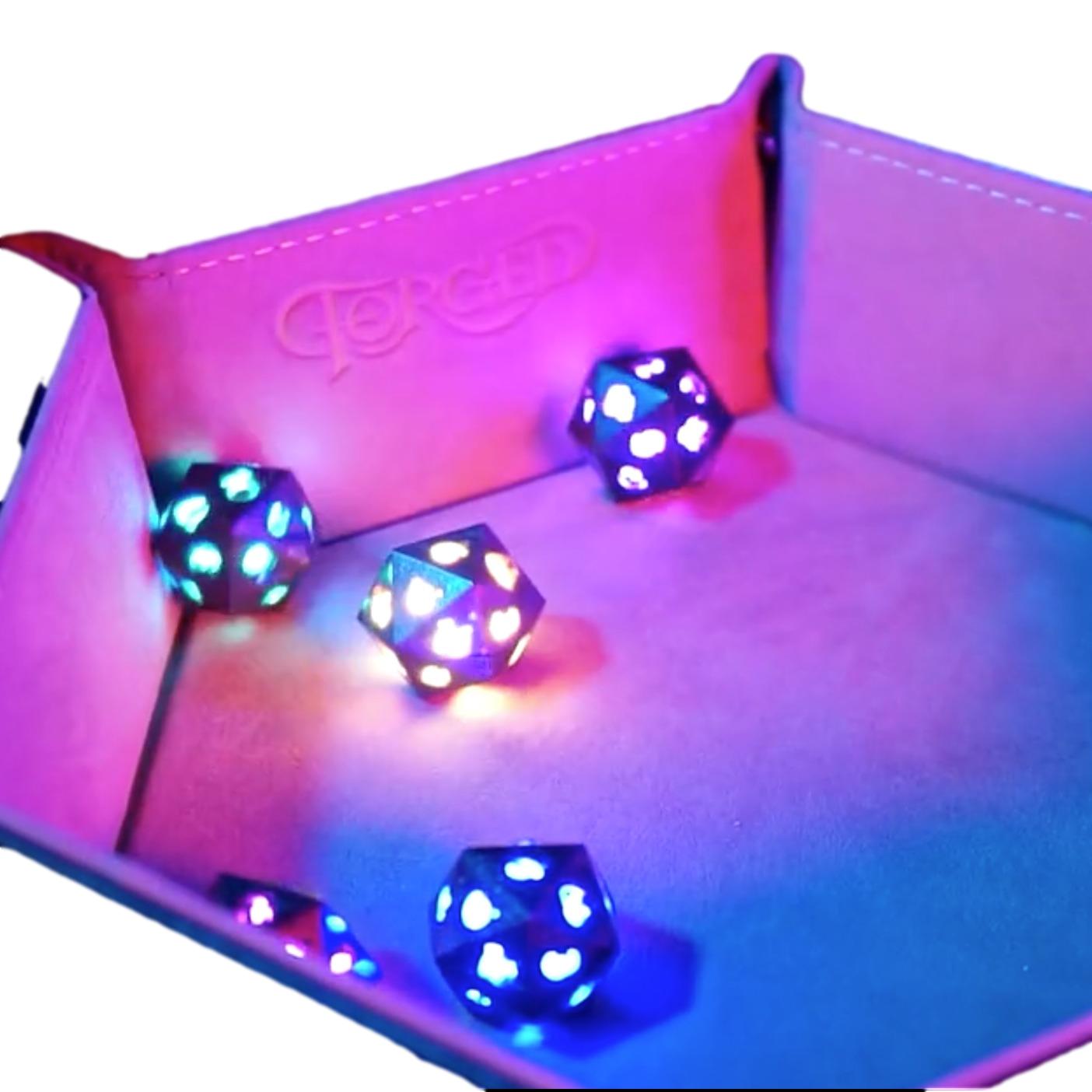 Luminous Electronic Glow Polyhedral DND RPG Game Dice Set of 7