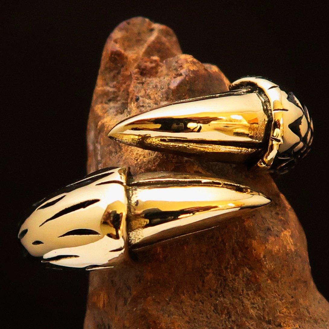 Excellent crafted Men's Band Ring Dragon Claw antiqued - Brass