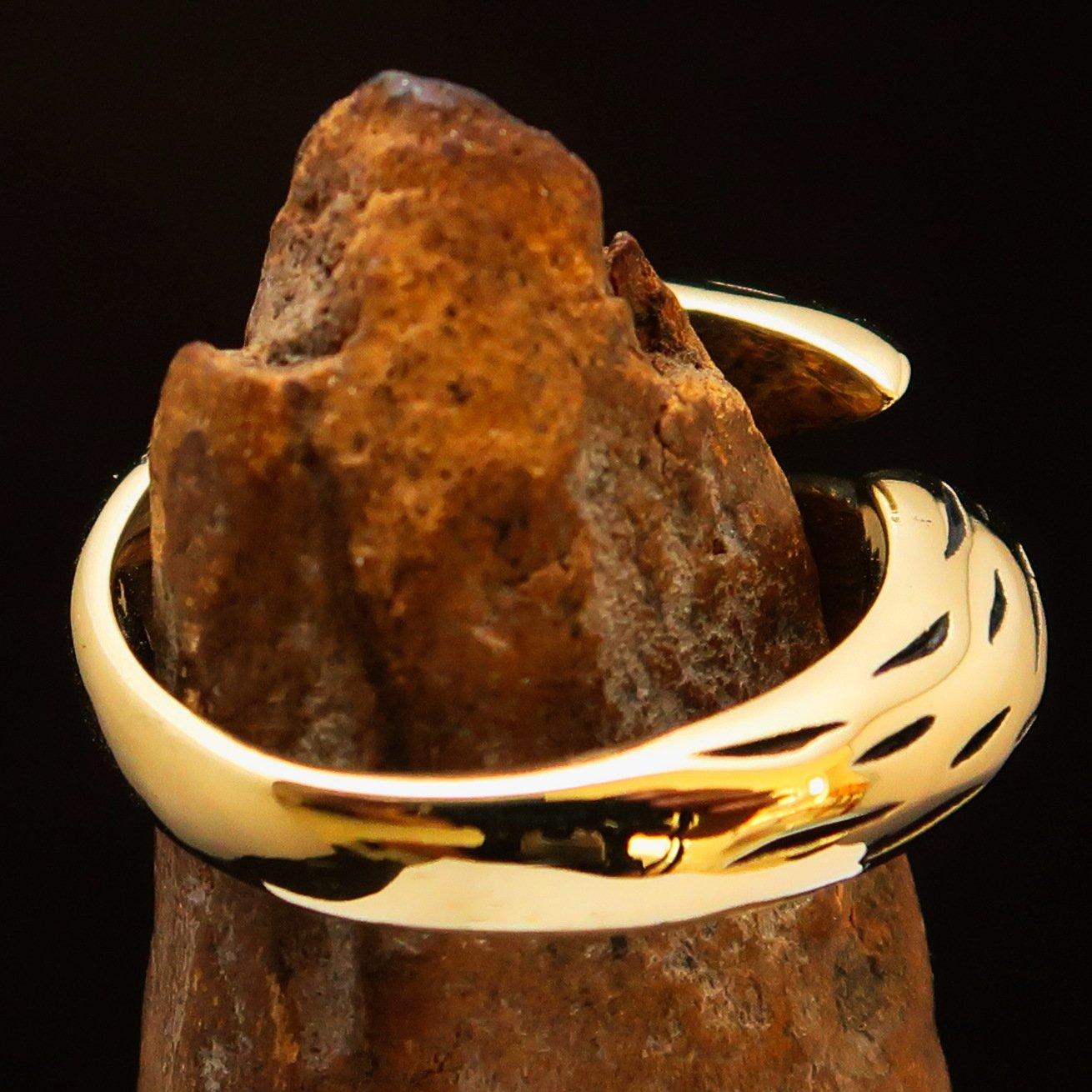 Excellent crafted Men's Band Ring Dragon Claw antiqued - Brass
