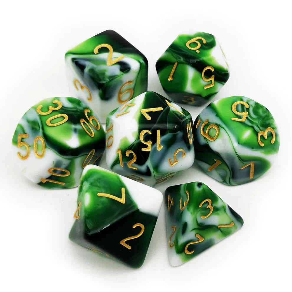 Gemini Dice Set - Green White